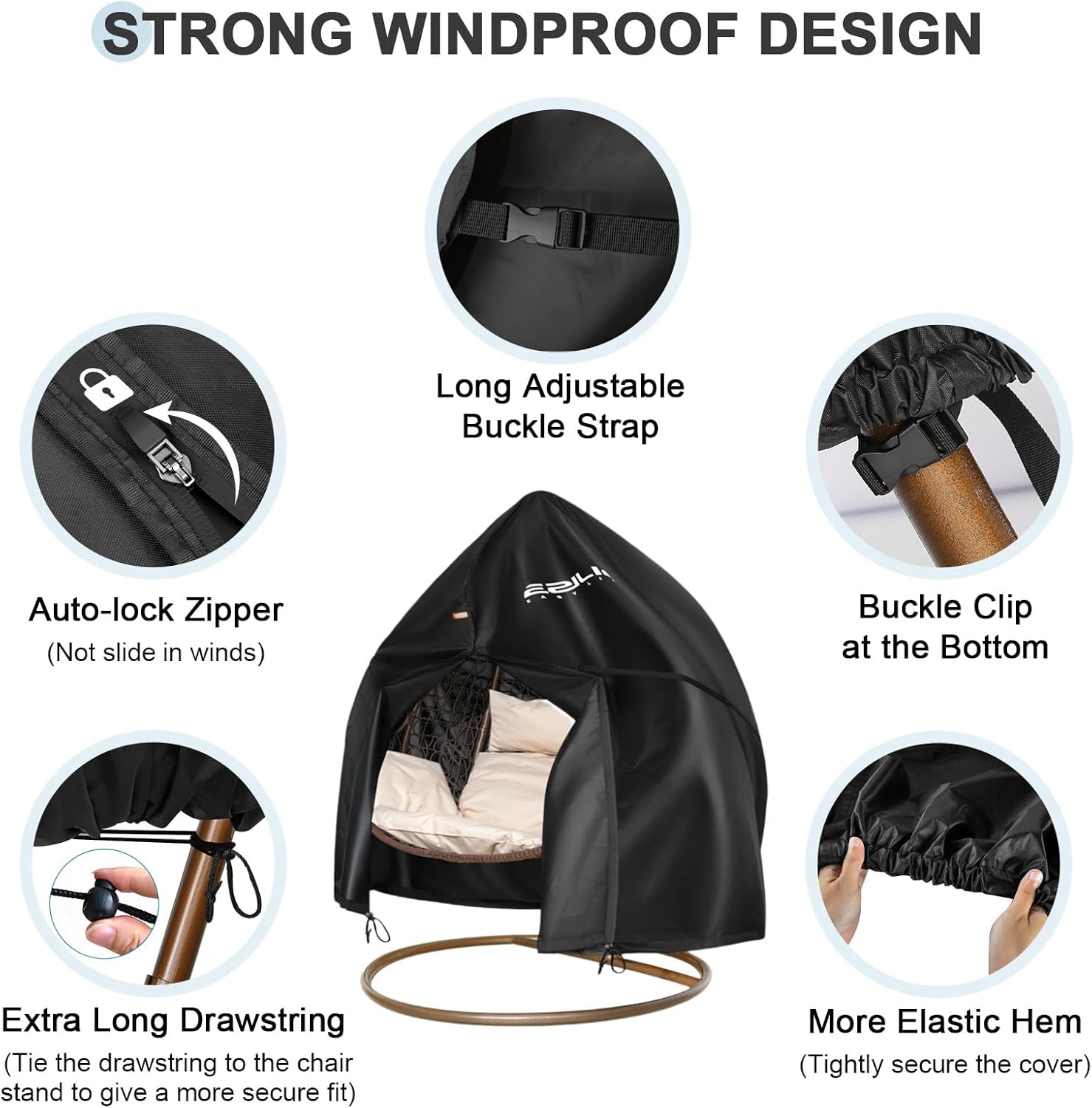 Thumbnail 2 de Ezilif Double Egg Chair Cover 230x200cm