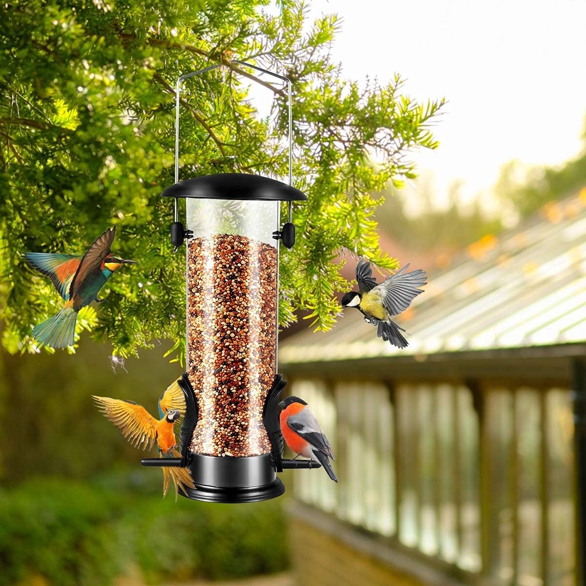 Thumbnail 5 de Bird Feeders Hanging set of 8 with mesh, tube and fat ball feeders plus bonus hooks and chain