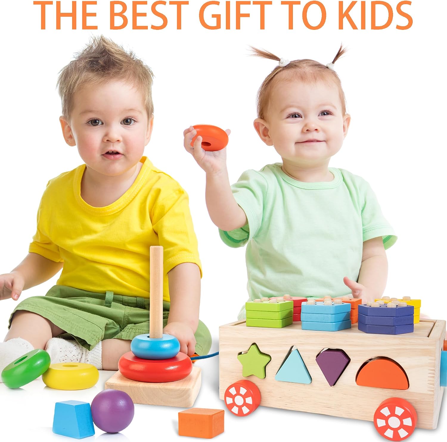Thumbnail 6 de Bravmate Montessori Wooden Shape Sorter for 12-18 Months