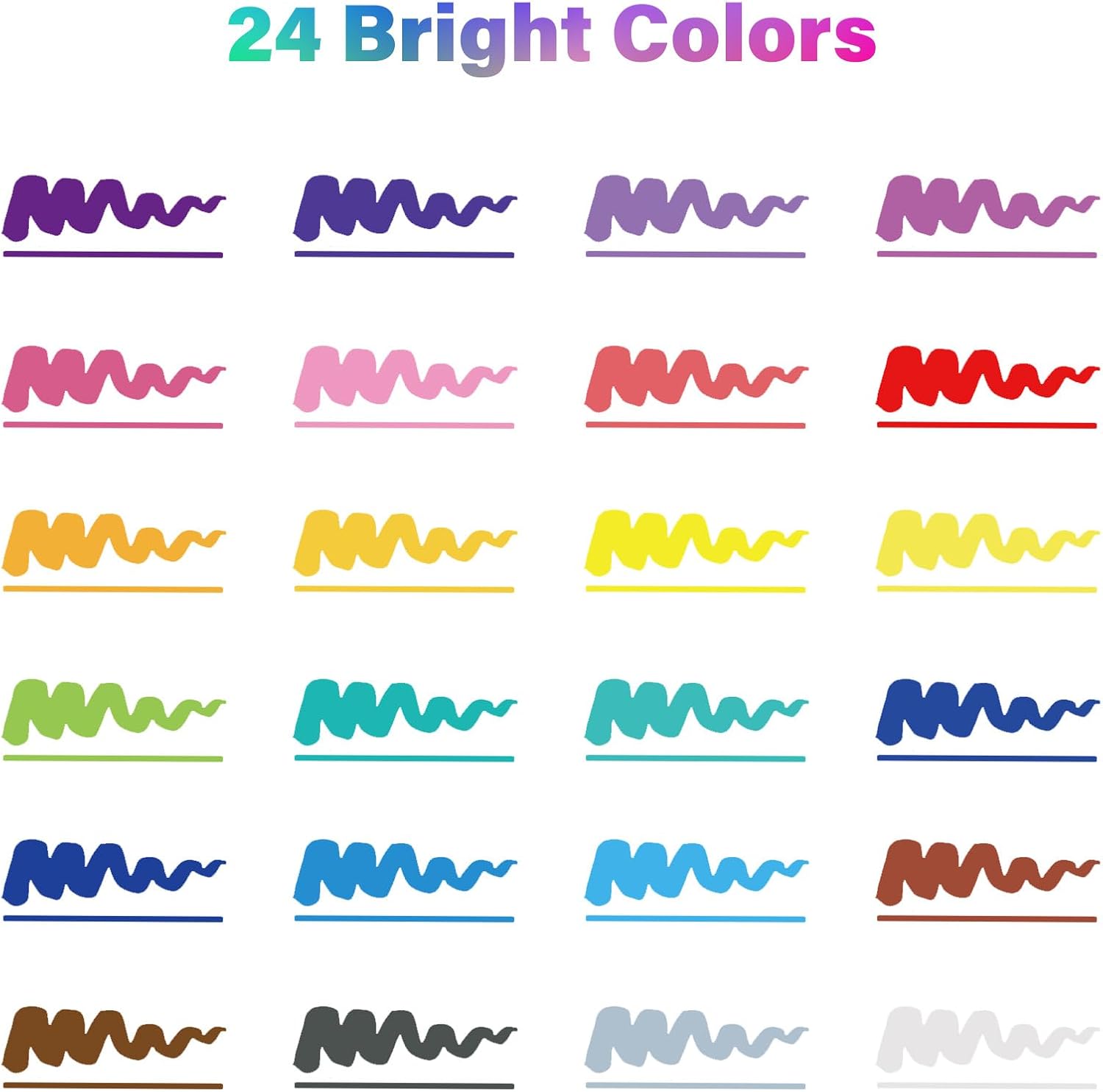 Thumbnail 5 de Diboniur 24 Colori Pennarelli Acrilici Doppia Punta – Set completo pronto all'uso