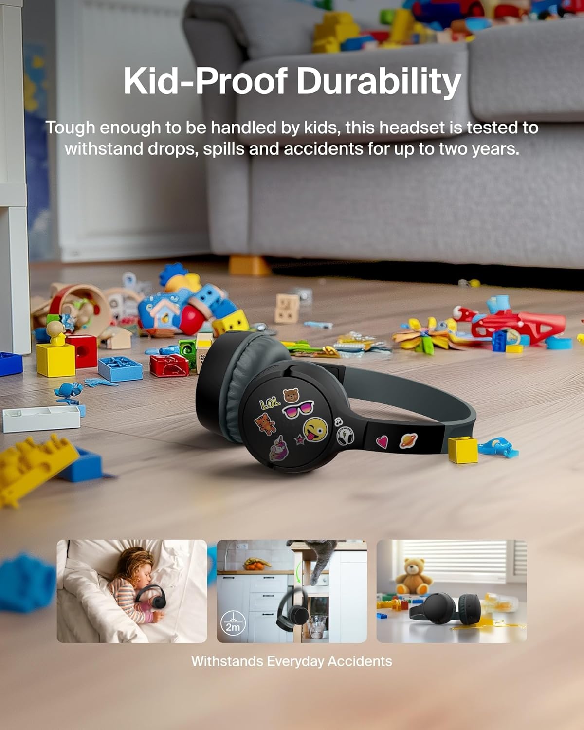 Detalle 2 de Belkin SoundForm Mini Kids Wireless Headphones 30H
