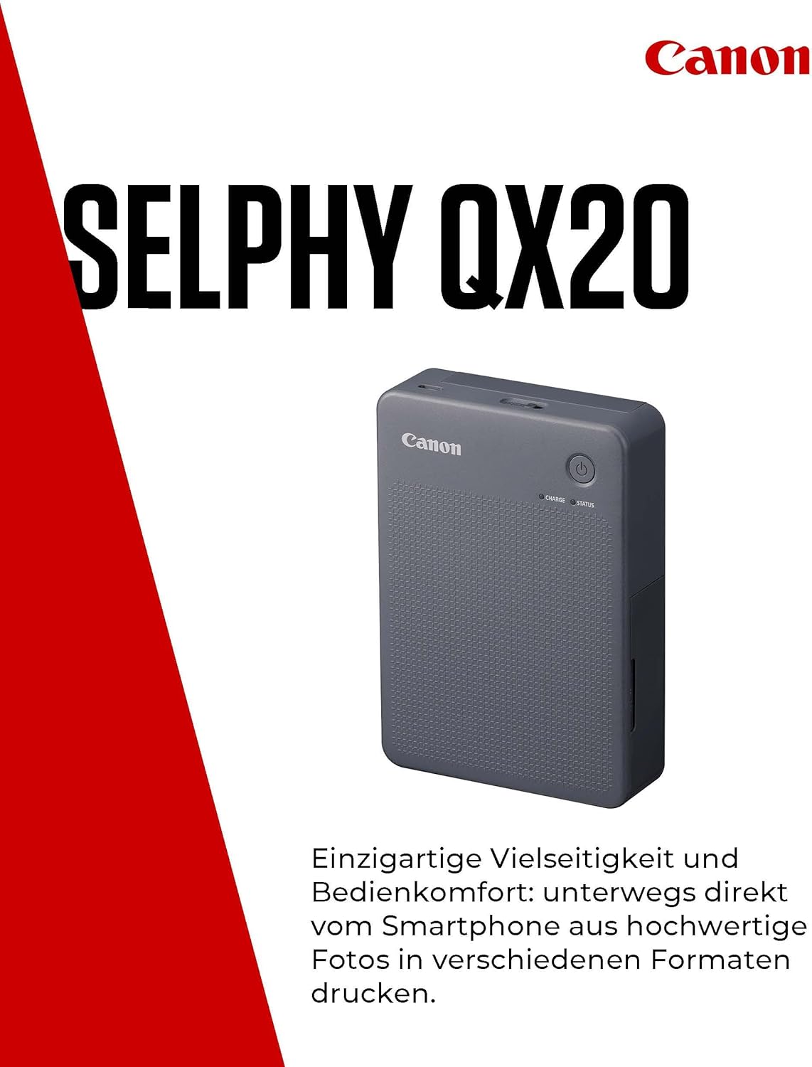 Thumbnail 1 de Canon SELPHY QX20 mobiler Fotodrucker – WLAN-Direktdruck vom Smartphone (Dunkelgrau, ohne Farband/Papier)