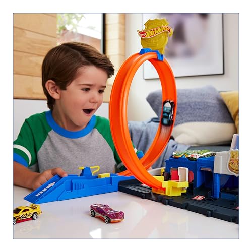 Detalle de Hot Wheels City Super Stazione di Polizia Playset con Auto 1:64 – Piste Modulari e Avventure velocistiche
