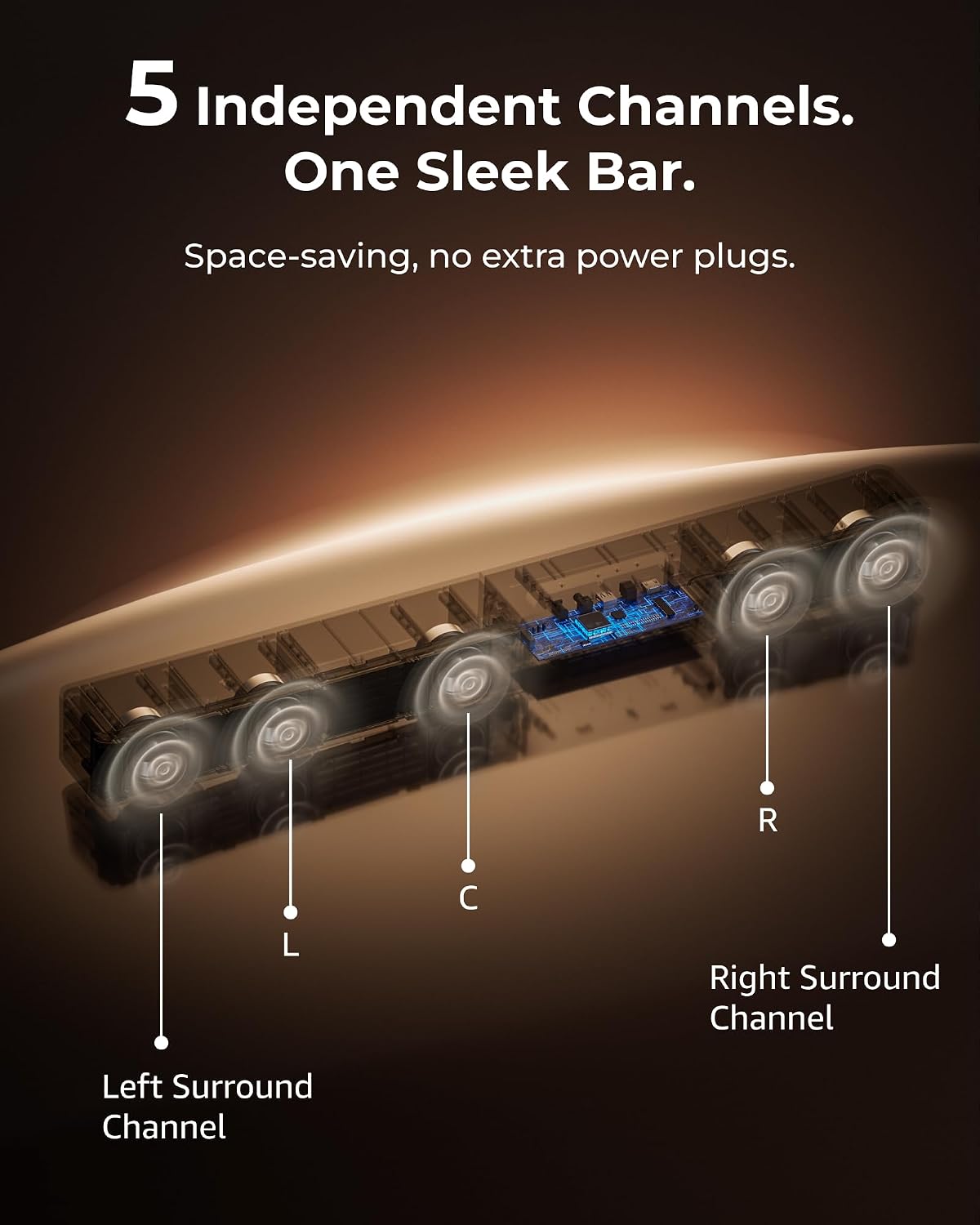 Detalle de ULTIMEA U3721 Poseidon M60 5.1ch Dolby Atmos Soundbar, 300W, Bluetooth 5.4