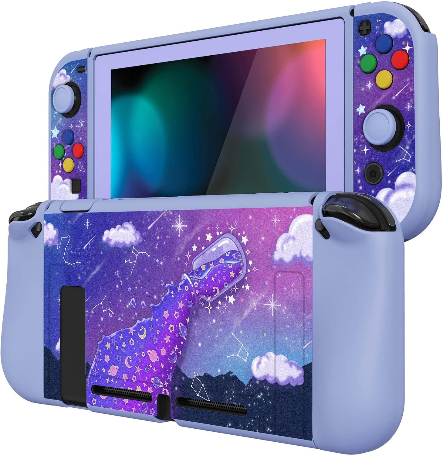 Detalle 2 de PlayVital ZealProtect Soft Protective Case for Nintendo Switch – Protective TPU shell with tempered glass screen protector and accessory set