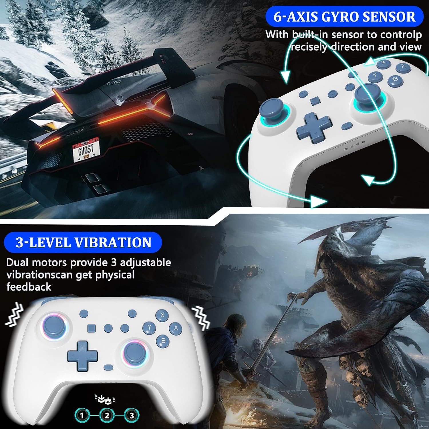 Thumbnail 4 de SZYUYU Switch Pro Controller 800mAh