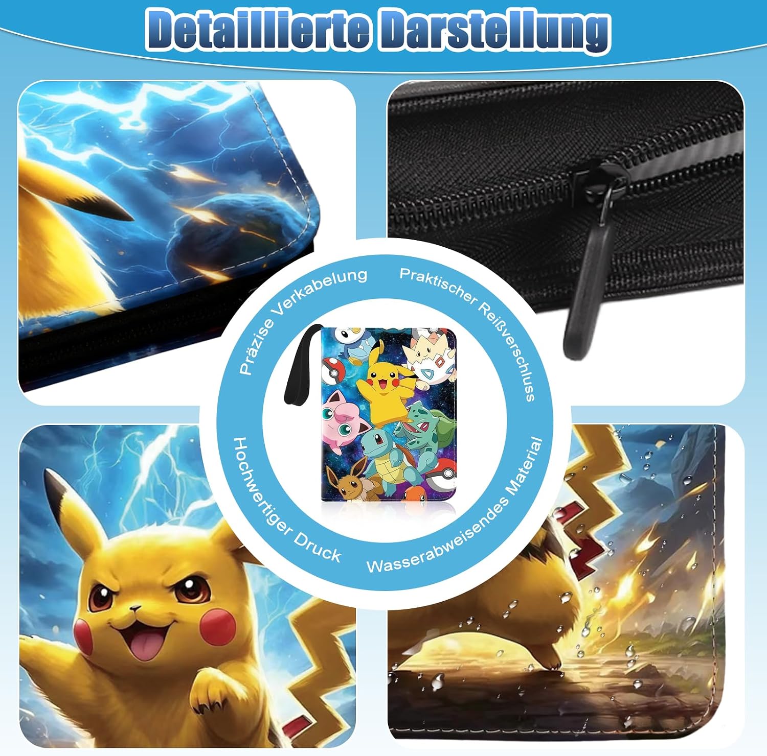 Detalle de Sammelalbum für Karten – 400 Karten Fassungsvermögen, Premium PU-Material, wasserdicht & staubdicht