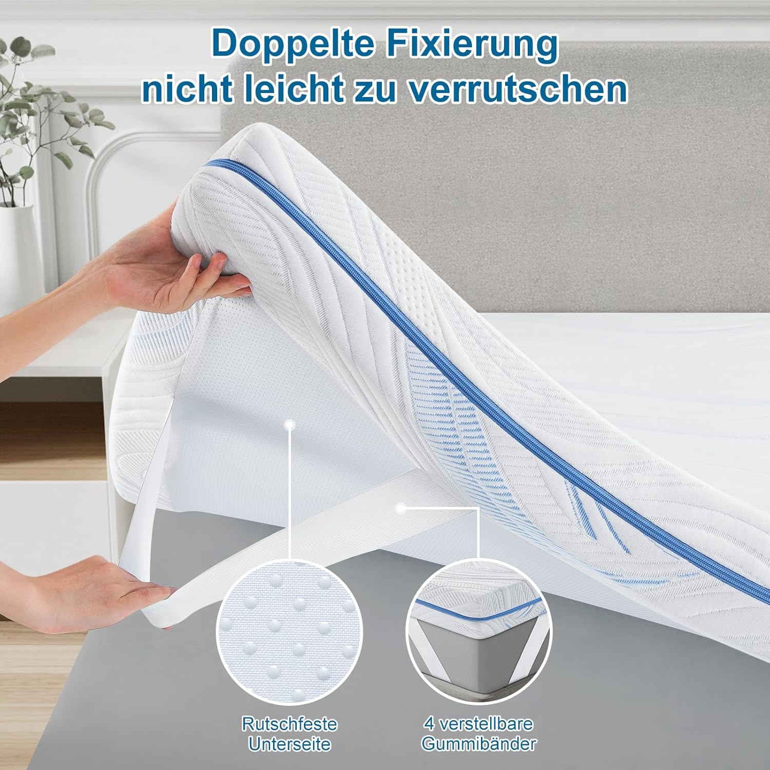 Thumbnail 4 de BedStory Topper 120x200cm H3/H4 aus 10 cm Gel-Kaltschaum – OEKO-TEX zertifiziert