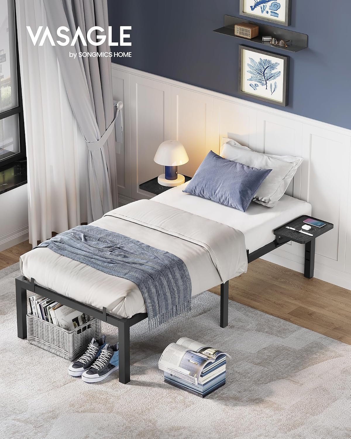 Detalle de VASAGLE RMB091B01 Struttura Letto Singolo 90x190 cm