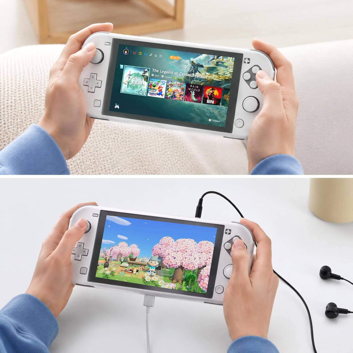 Thumbnail 4 de NANANINO 01 Nintendo Switch Lite Grip Case, White Hard Shell with Ergonomic Handles