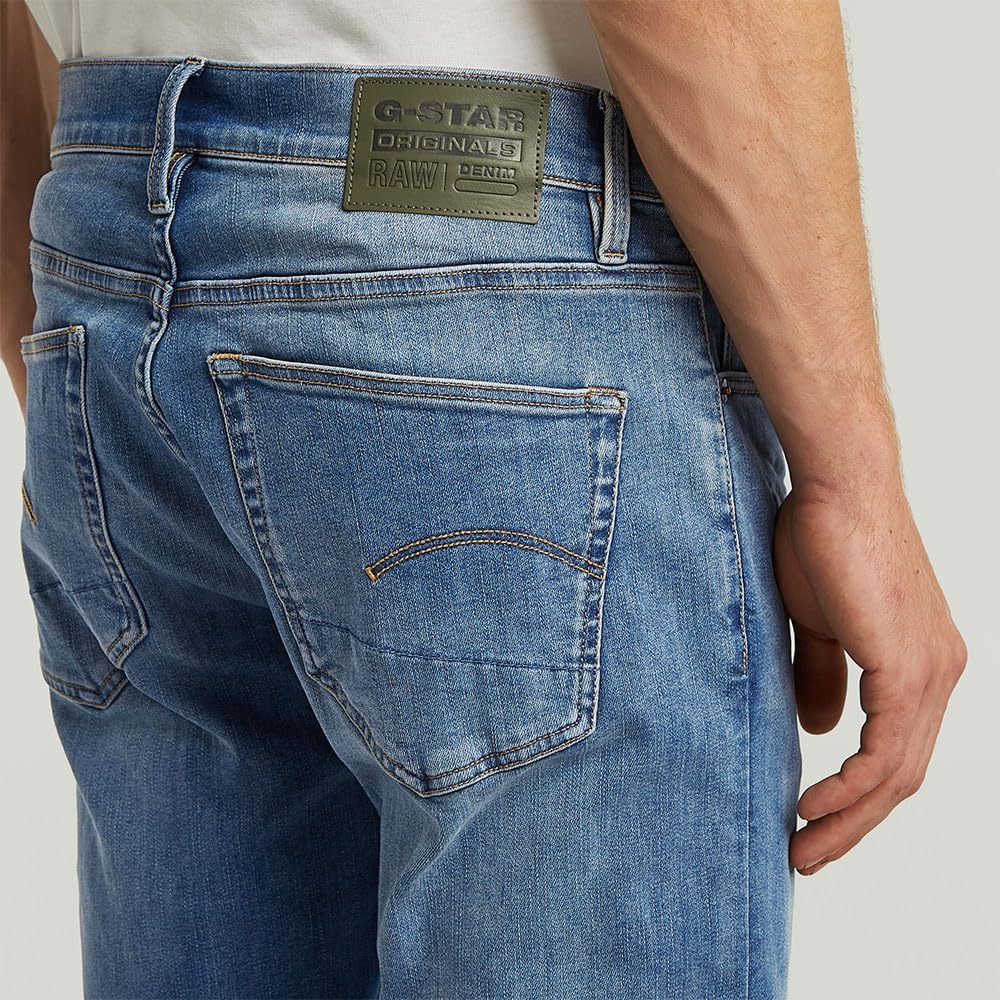 Detalle de G-Star Herren 3301 Slim Jeans mit Knopfverschluss und 5 Taschen