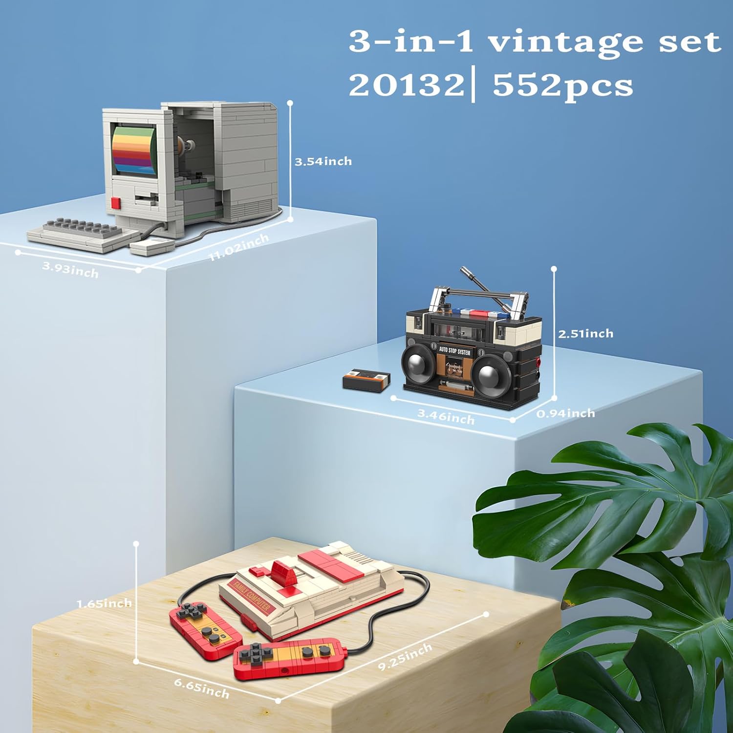 Thumbnail 5 de JMBricklayer Retro Haushaltsgeräte Set (20132) – Vintage Computer, Konsole & Radio aus Klemmbausteinen
