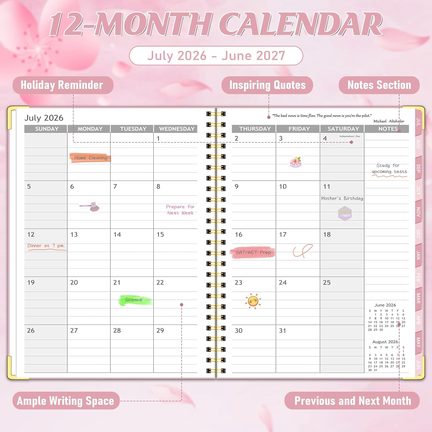 Detalle de Homlive 2026-2027 Appointment Planner, 30-Minute Slots, Pink, 6.3" x 8.6