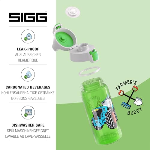 Detalle de Sigg Trinkflasche Kinder Viva One Tractor 0,5 L – auslaufsicher, spülmaschinenfest, BPA-frei