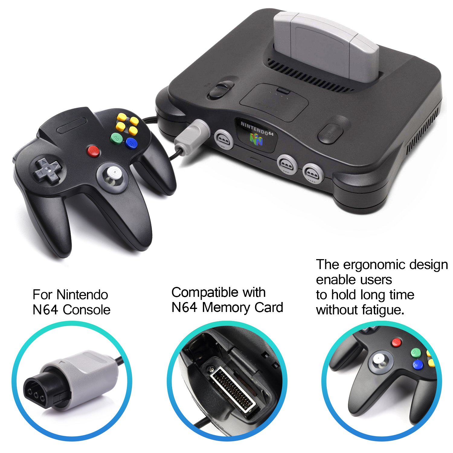 Detalle de miadore N64 Controller Kabel Gamepad mit 1,8 m