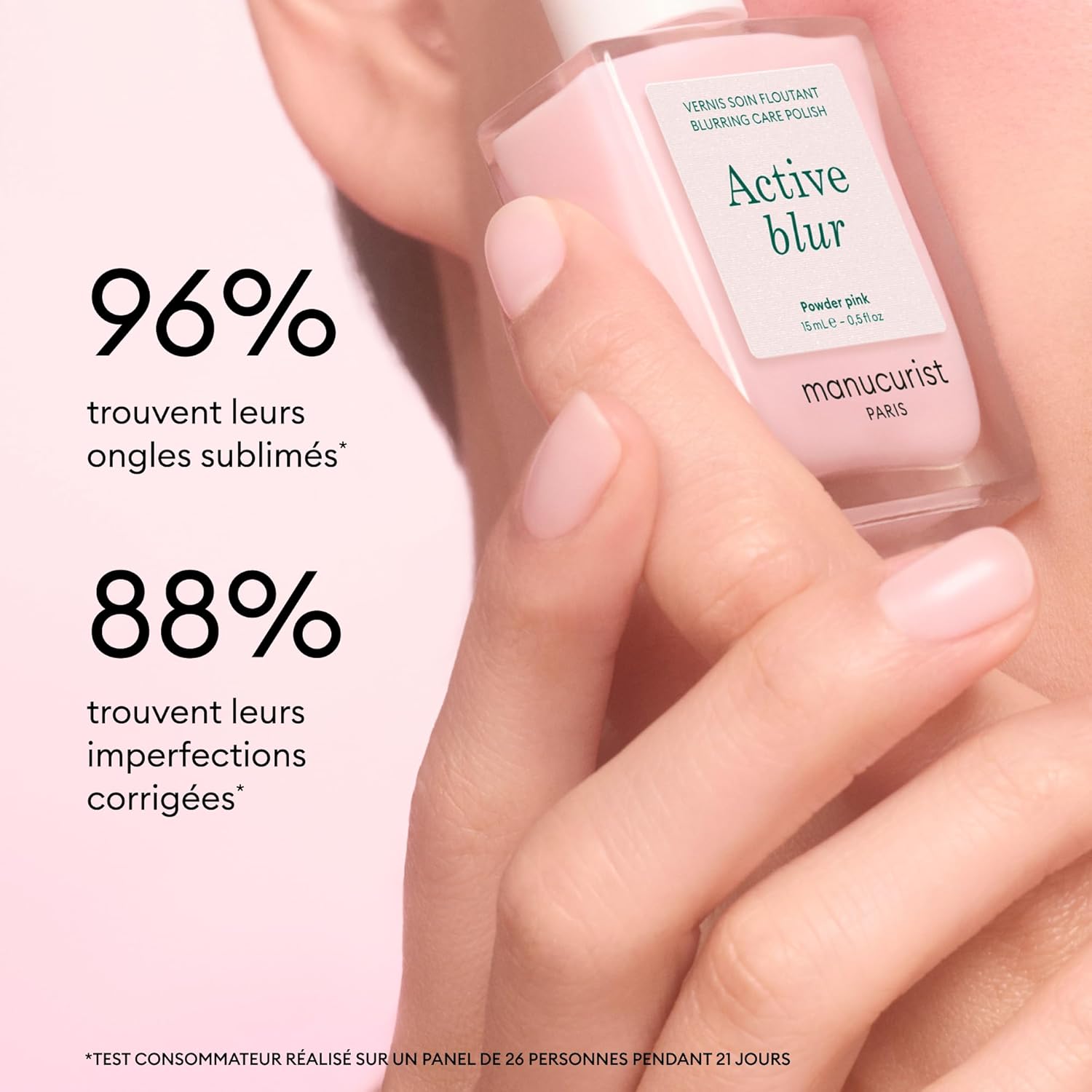 Thumbnail 3 de Manucurist Active Blur – Vernis à Ongles Soin Floutant Rose Poudré Bio-Sourcé, effet velouté et fortifiant