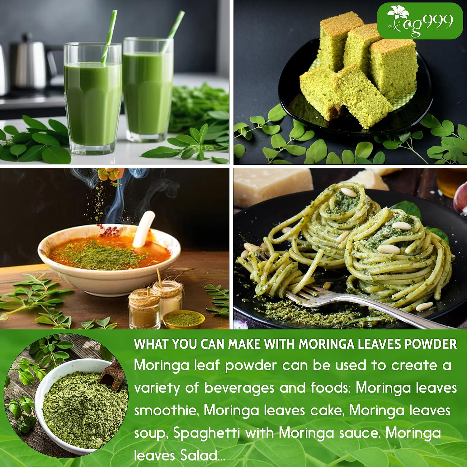 Thumbnail 6 de TOG999 Moringa Leaf Powder, 8 oz, Vegan, Caffeine-Free, No Additives