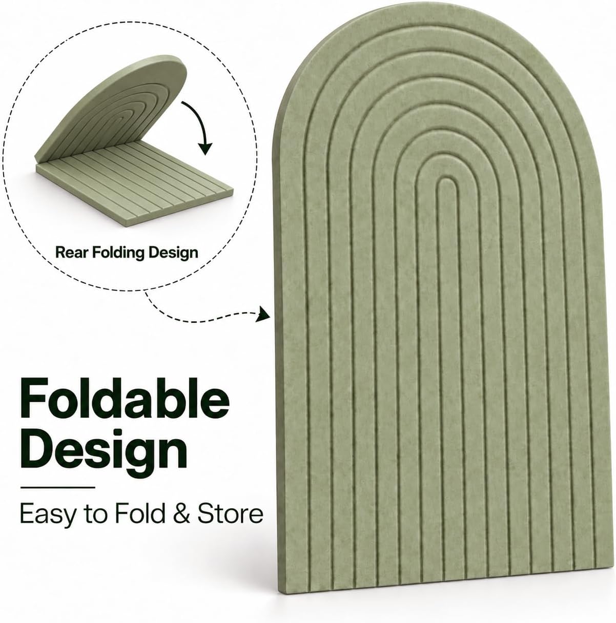 Detalle de Clavorae Large Arched Felt Bulletin Board, 24" x 18", Sage Green, 50 Pins