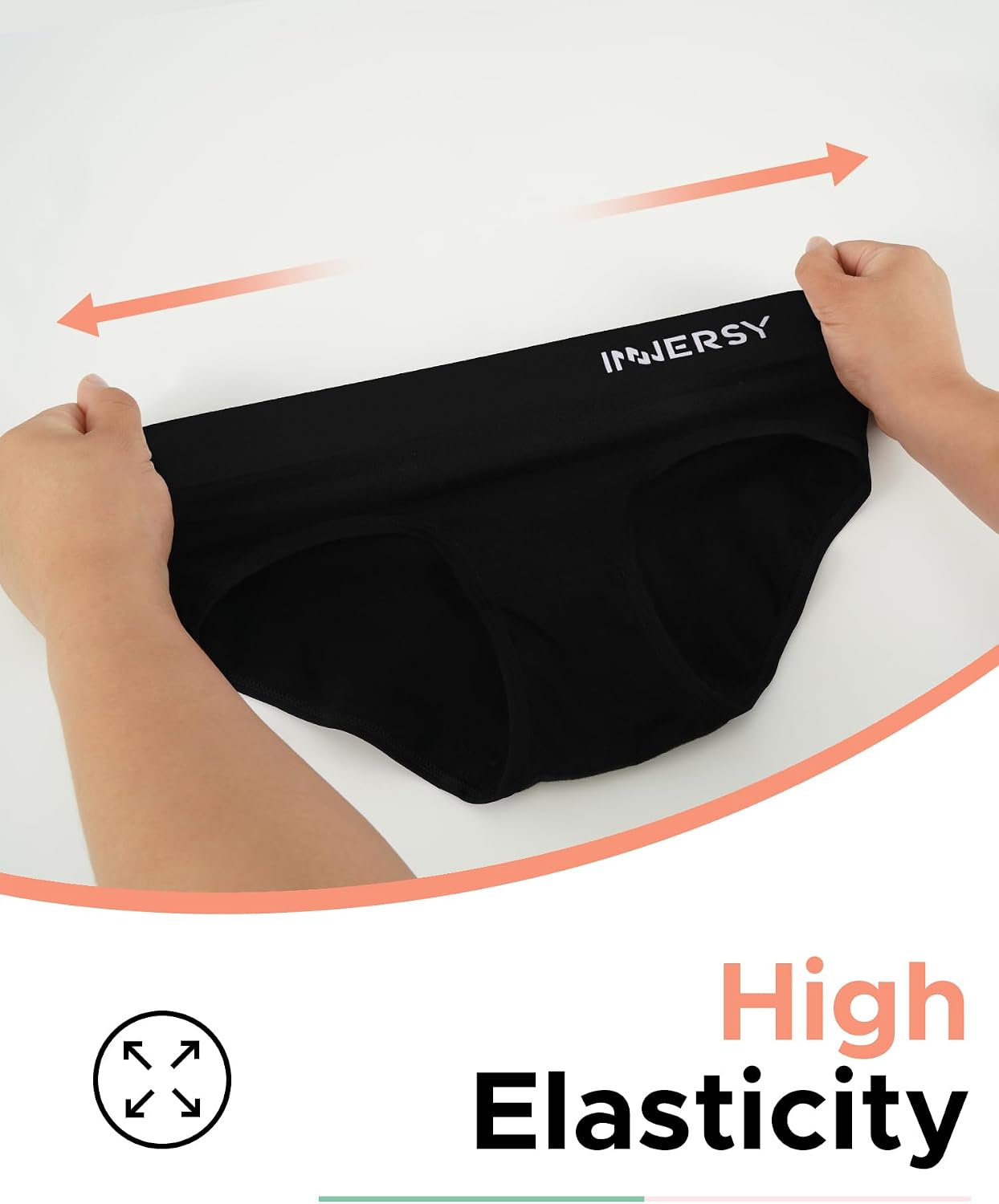 Detalle de INNERSY Knickers for Teenage Girls – Soft Cotton, Tagless Comfort (Pack of 6)