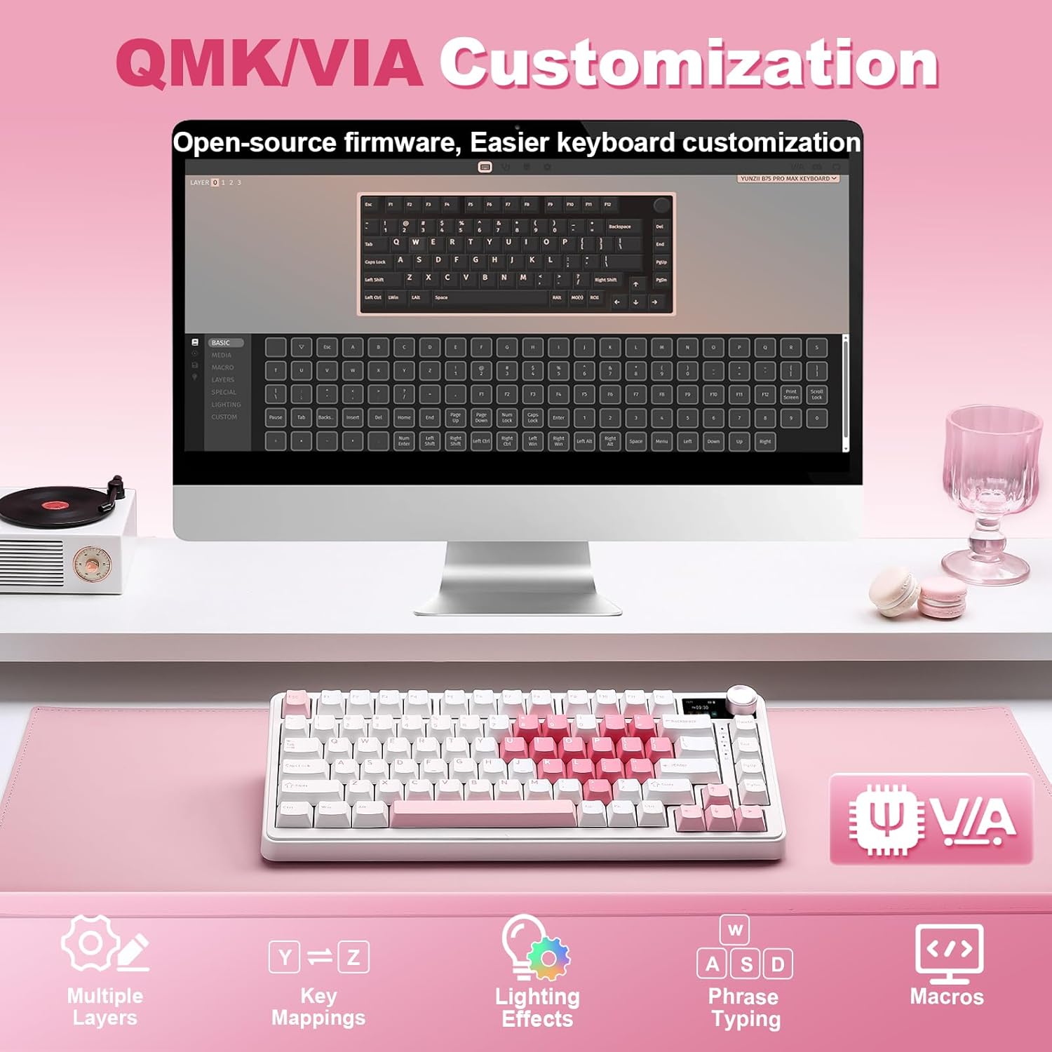 Thumbnail 5 de YUNZII B75 PRO MAX: 75% mechanische Gaming-Tastatur mit Bildschirm, Drehregler und QMK/VIA