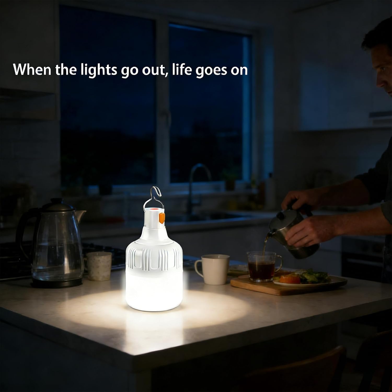 Detalle de BoloShine 2 Piezas Lámpara de Camping Recargable LED 500 lm con 3 Modos e Impermeable IPX4