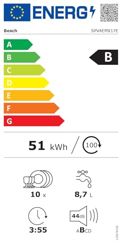 Thumbnail 16 de Bosch SPV4EMX17E Série 4 – Lave-vaisselle encastrable 45 cm, Silence Plus