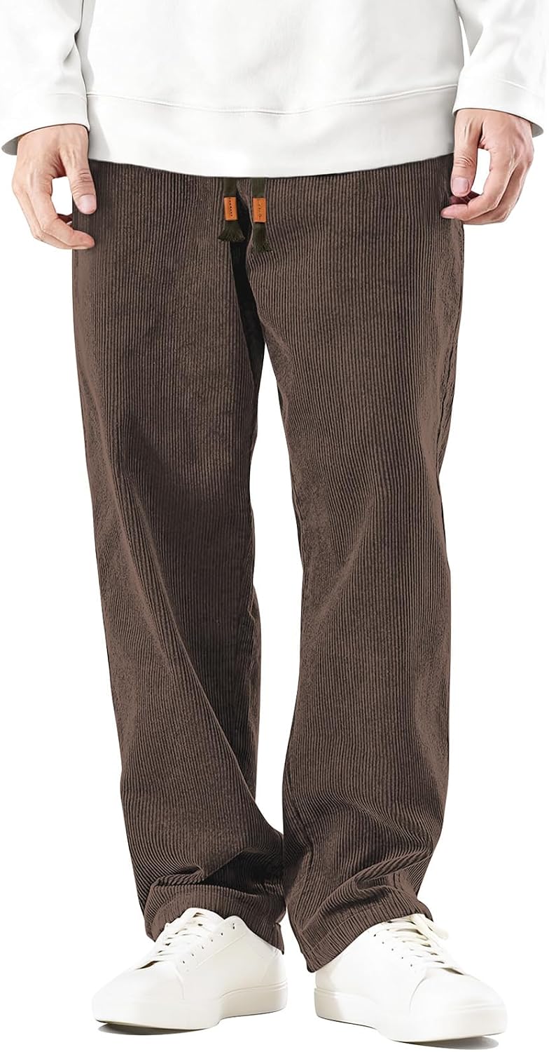 Detalle 2 de HMIYA Cord Hose Herren Chinohose Regular Weites Bein