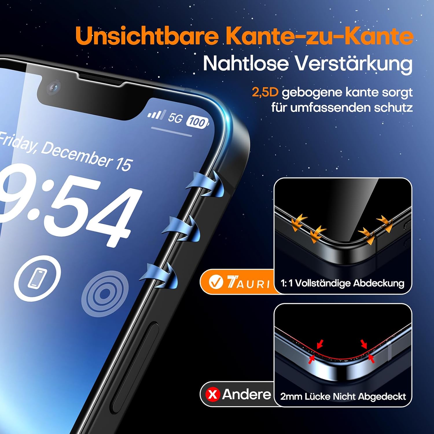 Thumbnail 4 de TAURI Panzerglas 6,1 für iPhone 16e/17e