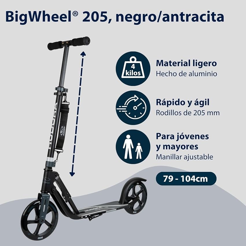 Detalle 2 de HUDORA BigWheel 205 patinete 100 kg 4kg ajustable