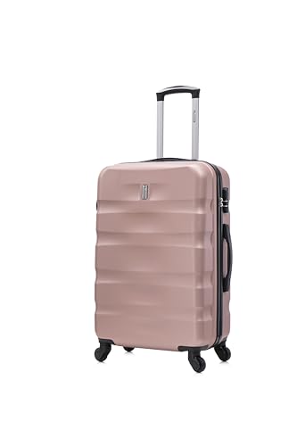 Detalle de CELIMS Valise Moyenne 65 cm Rose Gold – ABS rigide, 8 roues et coffre-fort avec cadenas