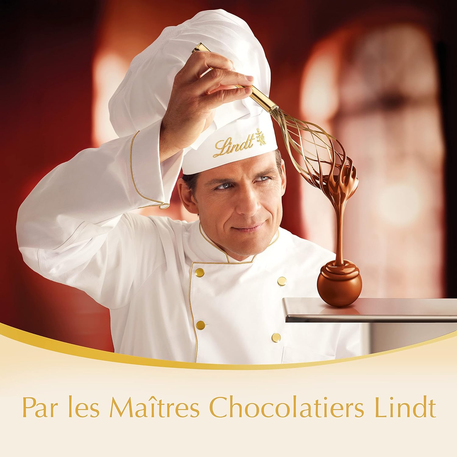 Detalle de Lindt – Sachet Grand format LINDOR Chocolat Blanc, Cœur fondant – 1 kg