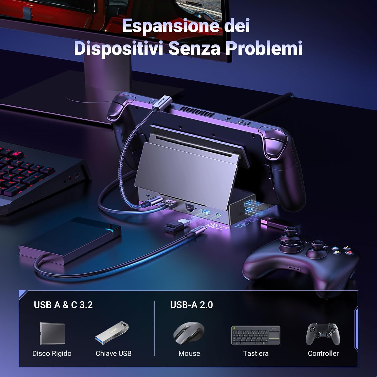 Detalle 2 de UGREEN Hub USB C 4K 60Hz Dock