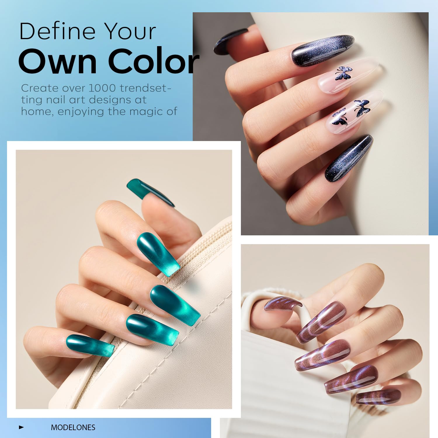 Detalle de Modelones Cat Eye Gel Nail Polish Set, 6 Colors