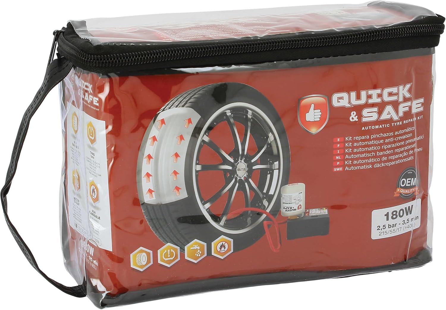 Thumbnail 1 de Quick&Safe Kit Anti crevaison Automatique 450 ml — Réparation et gonflage intégrés