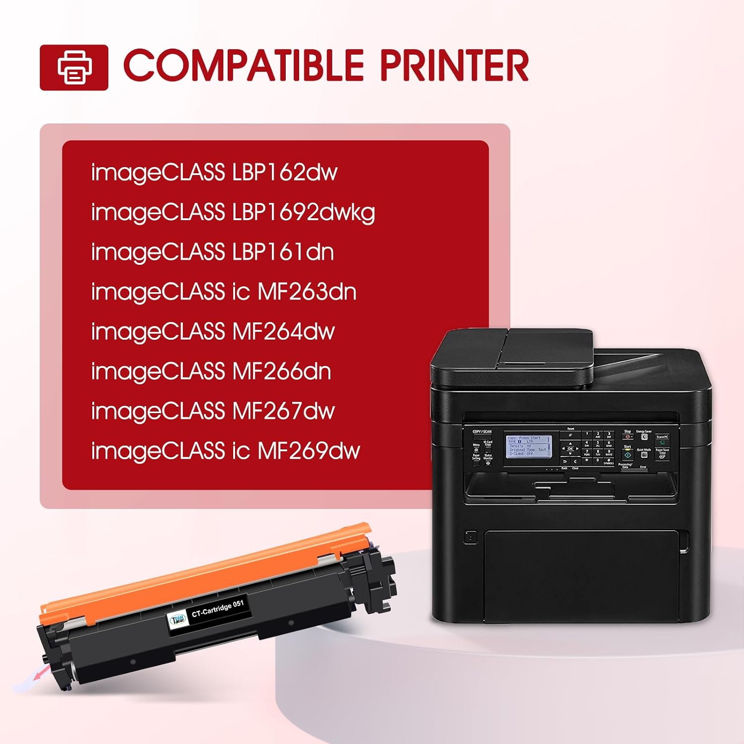 Detalle 2 de Cool Toner 051 Toner Cartridge 2-Pack, Black, Compatible with Canon imageCLASS