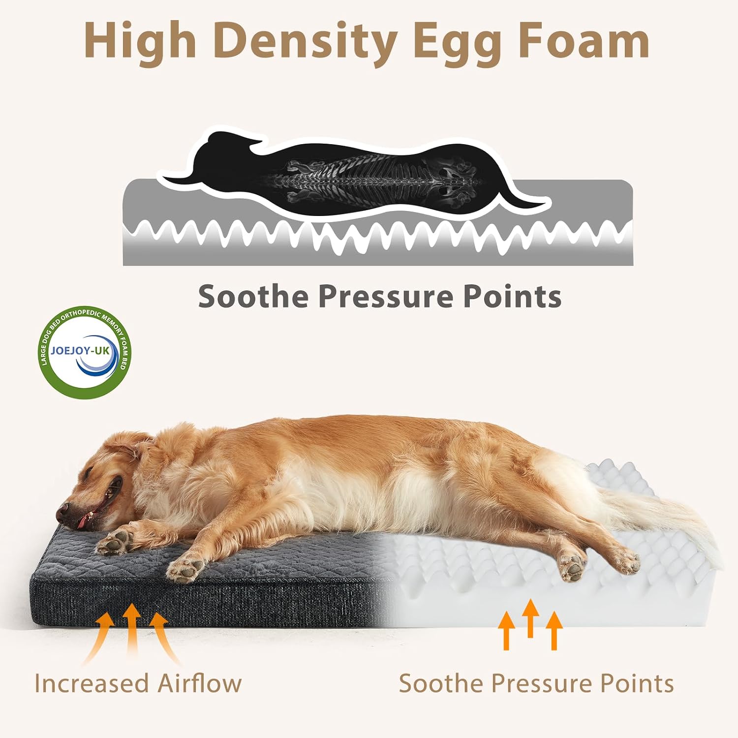Detalle de JOEJOY Orthopedic Dog Bed 74x46x7.5CM