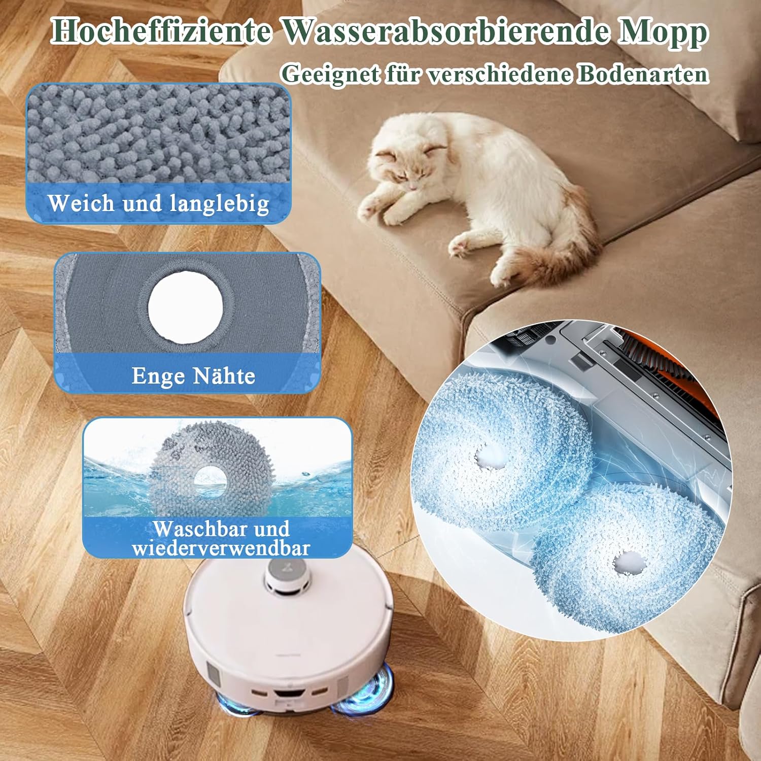 Thumbnail 6 de Bibemorol Zubehör Ersatzteil-Set für Roborock Qrevo Curve/Edge – Hauptbürsten, Filter, Beutel, Pads und mehr
