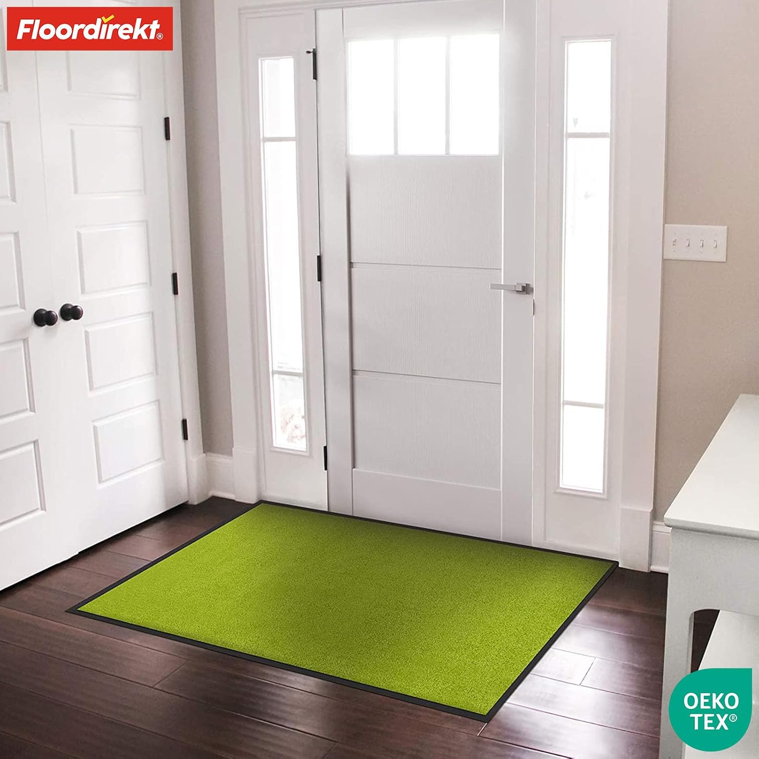 Detalle 2 de Floordirekt Schmutzfangmatte Rhine – waschbar, grün, 60 × 90 cm