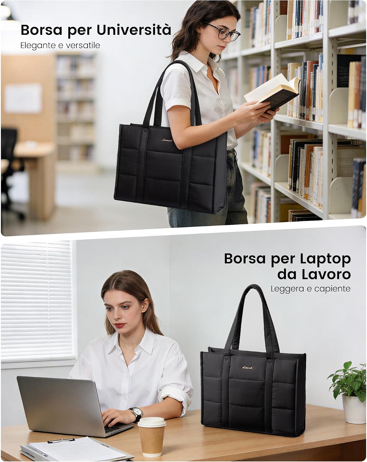 Thumbnail 1 de LOVEVOOK Borsa shopper puffer 40x28x13,4