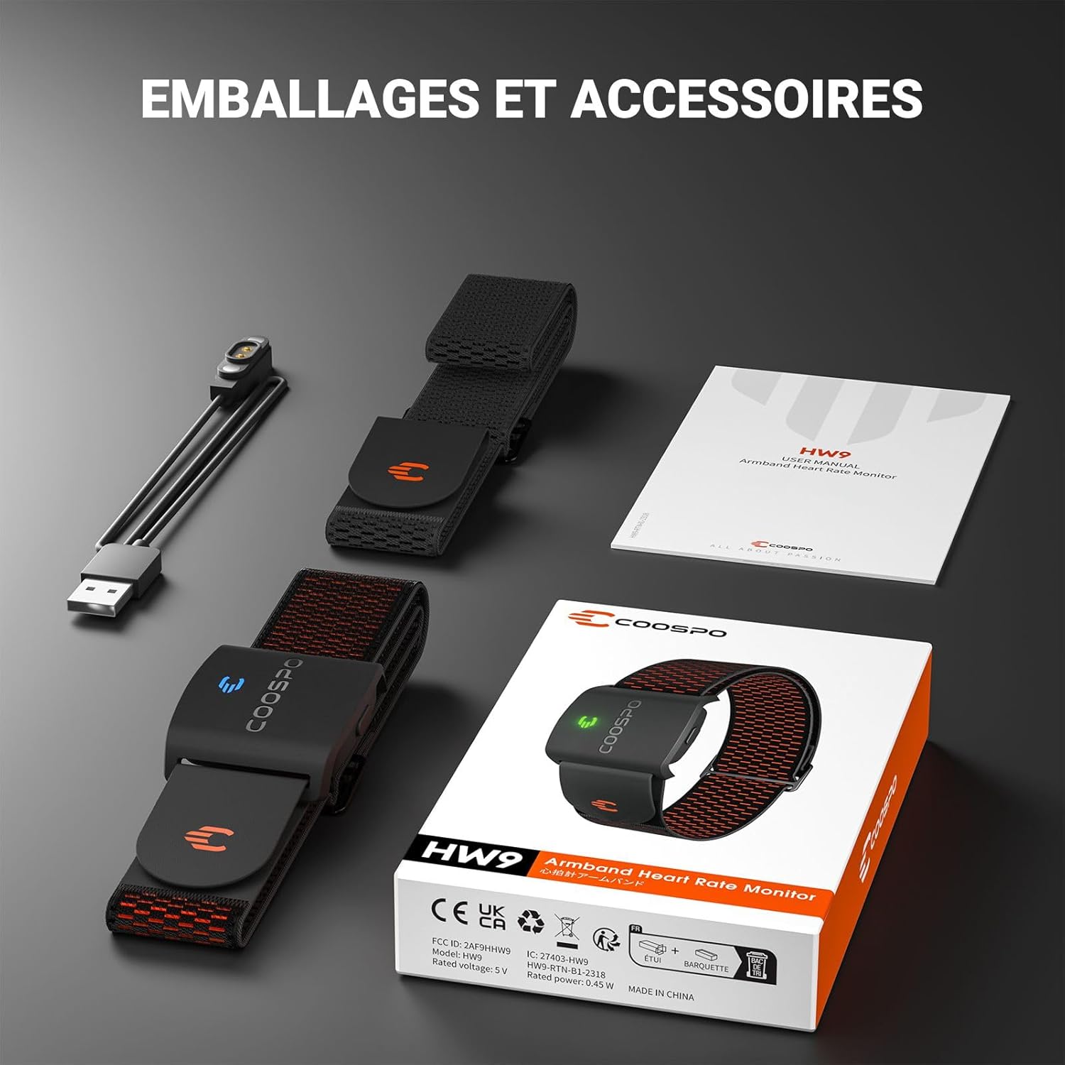 Thumbnail 6 de COOSPO HW9 Brassard cardio Bluetooth 5.0 📟