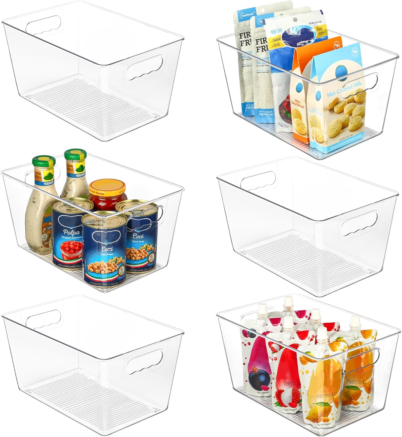 Vtopmart 6 Pack Clear Storage Boxes 28.6cm