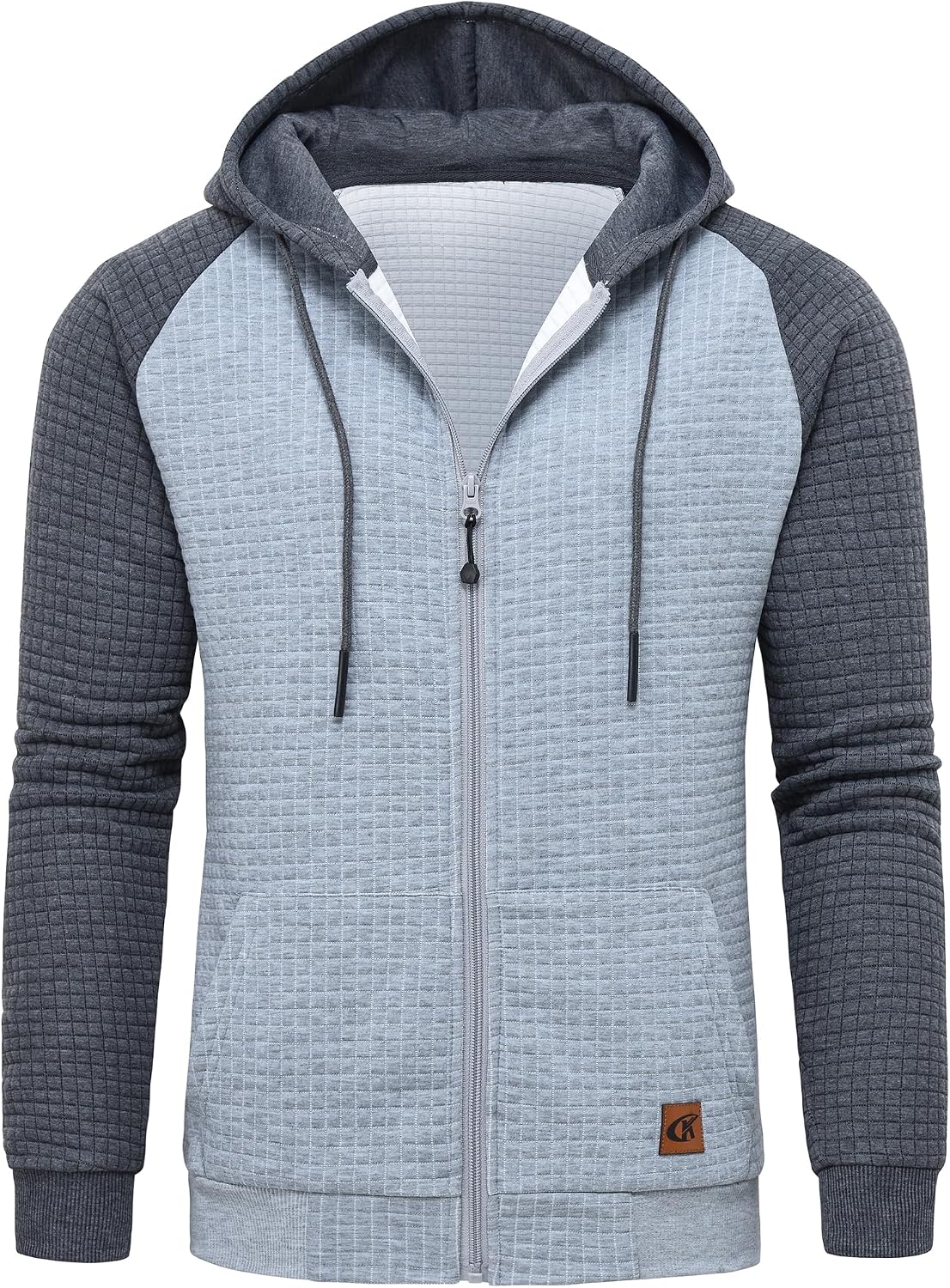 Detalle de Tyhengta Men’s Full Zip Hoodie Jacket with Pockets (Long Sleeve Pullover)