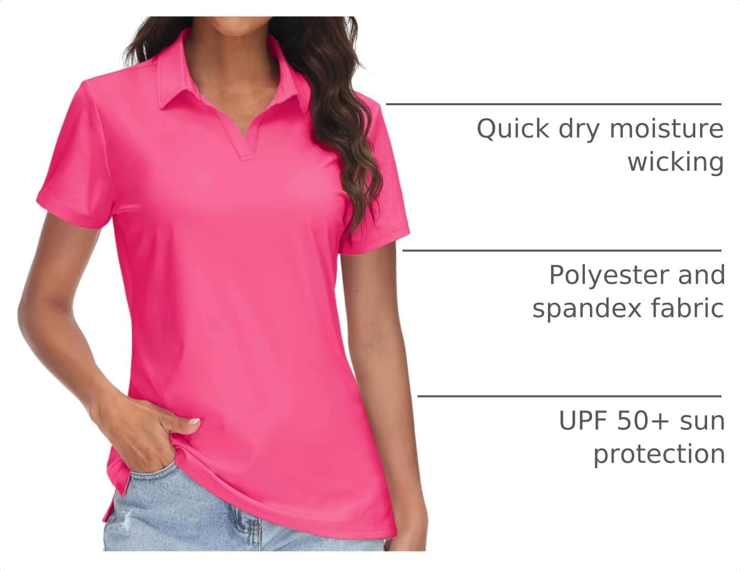 Detalle 2 de TACVASEN V-Neck Polo UPF 50+ 89% Polyester