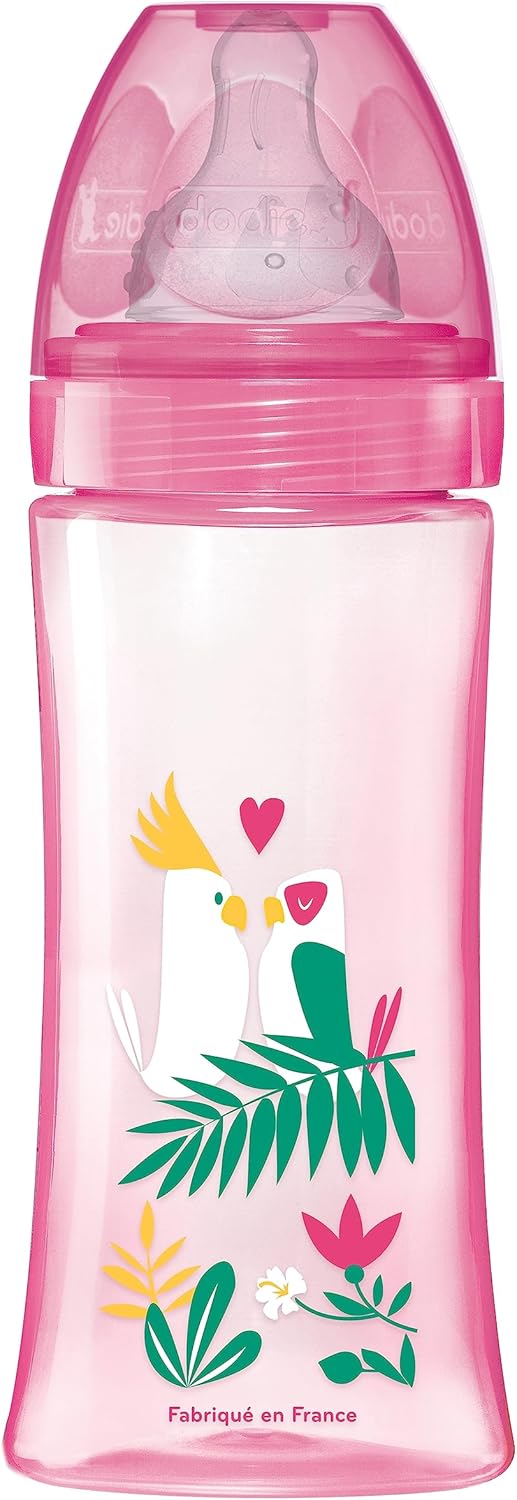 Thumbnail 1 de DODIE Biberon Anti-Colique Tétine Ronde 330 ml – Débit 3, Rose