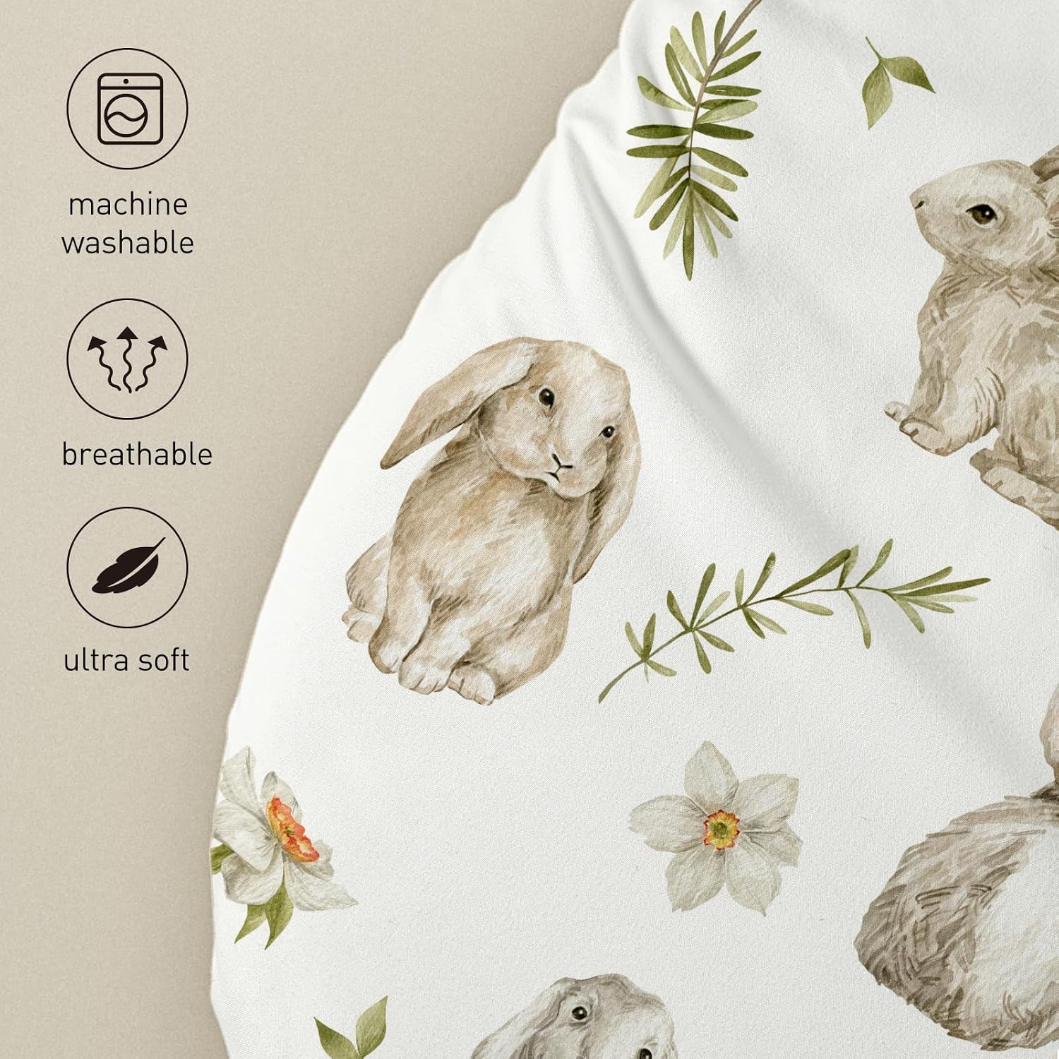 Thumbnail 5 de Moses Basket Sheets 82 x 41cm – 4 Pack Fitted Bassinet, Oeko-tex100, Rabbit Style