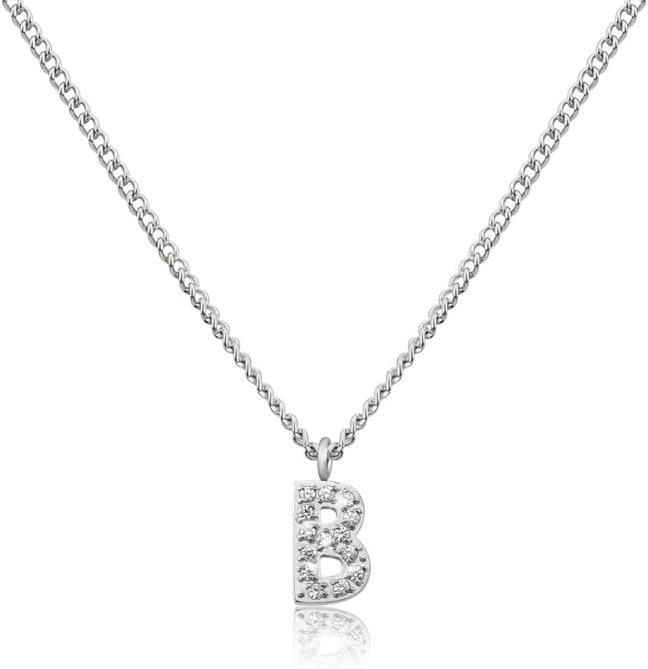 Thumbnail 6 de Collier lettres en acier inox argent 40 cm