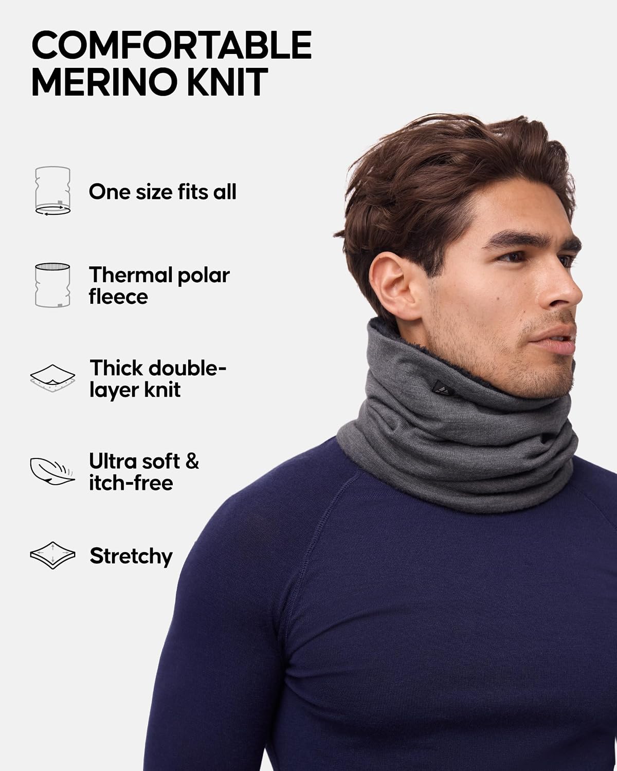 Detalle 2 de DANISH ENDURANCE Fleece Snood Merino Wool Neck Warmer