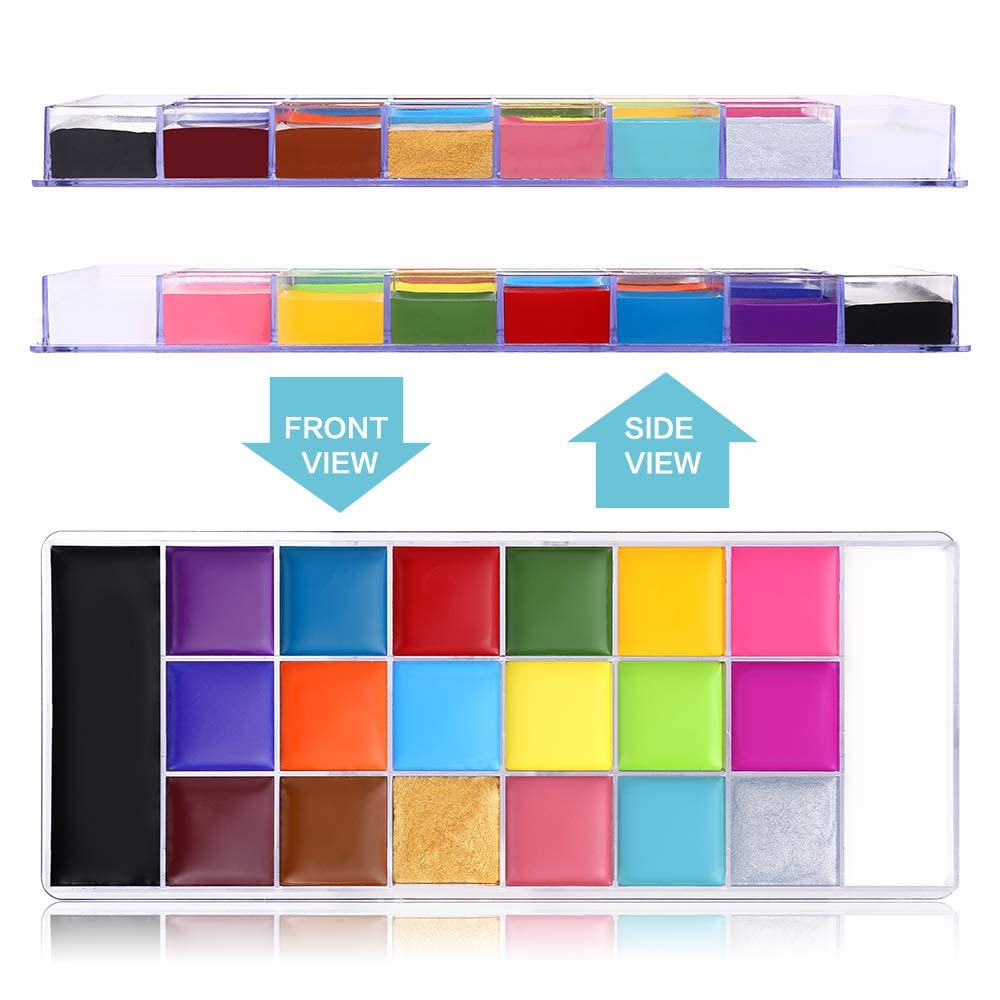 Detalle 2 de UCANBE Körperfarben-Set 20 Farben mit 10 Pinseln