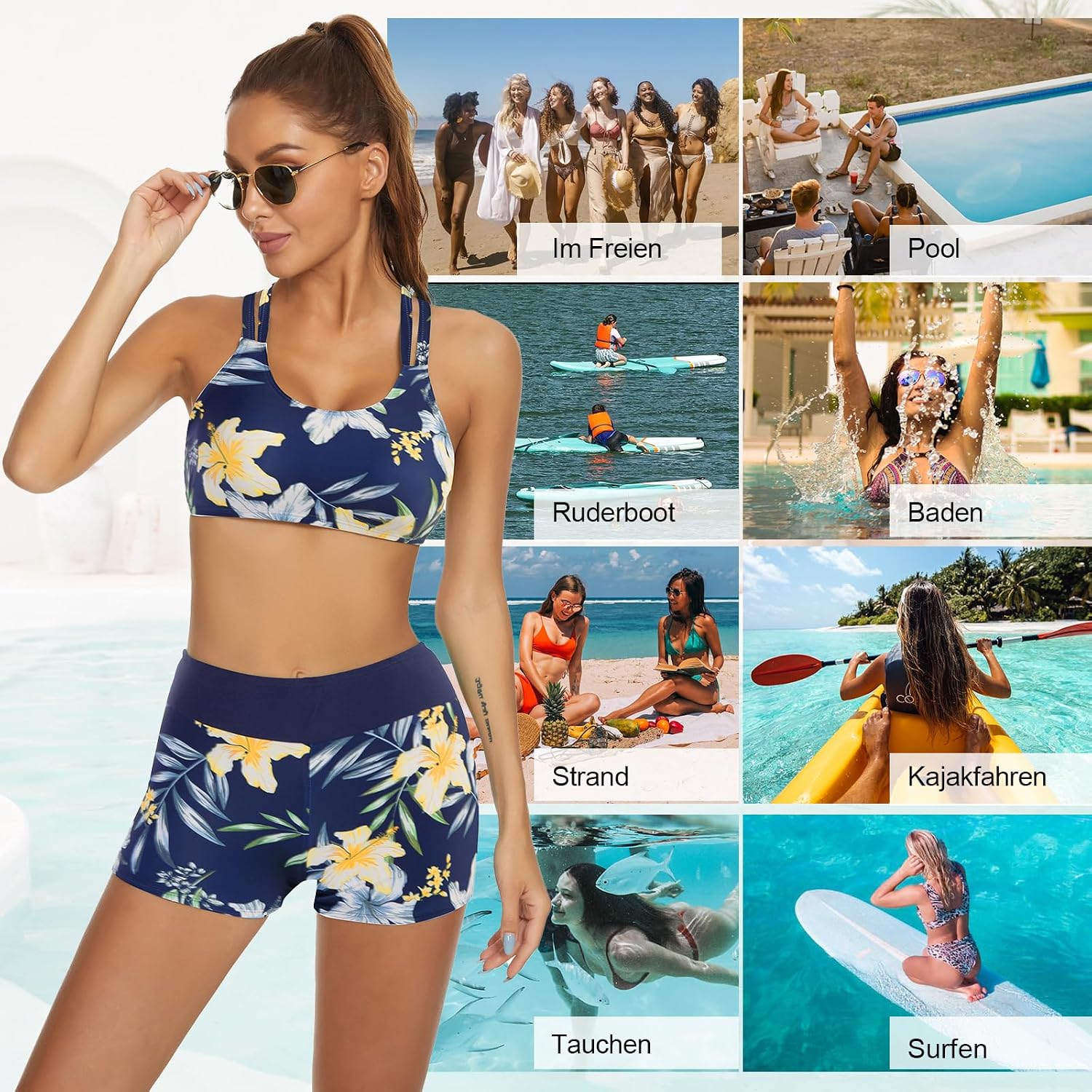 Thumbnail 4 de JASAMBAC 3‑teiliger Tankini Bauchweg