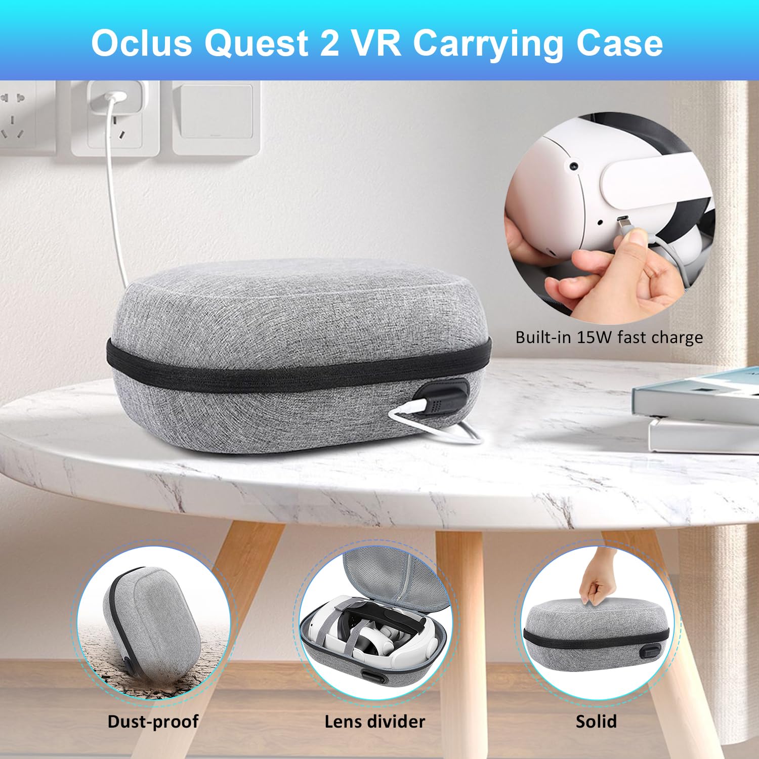 Detalle de Meta Quest 2 Accessories Head Strap, Case, Grips
